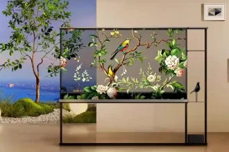 LG Transparent OLED Signature T TV in Transparent Mode
