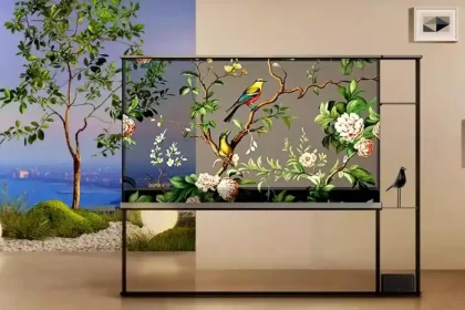 LG Transparent OLED Signature T TV in Transparent Mode
