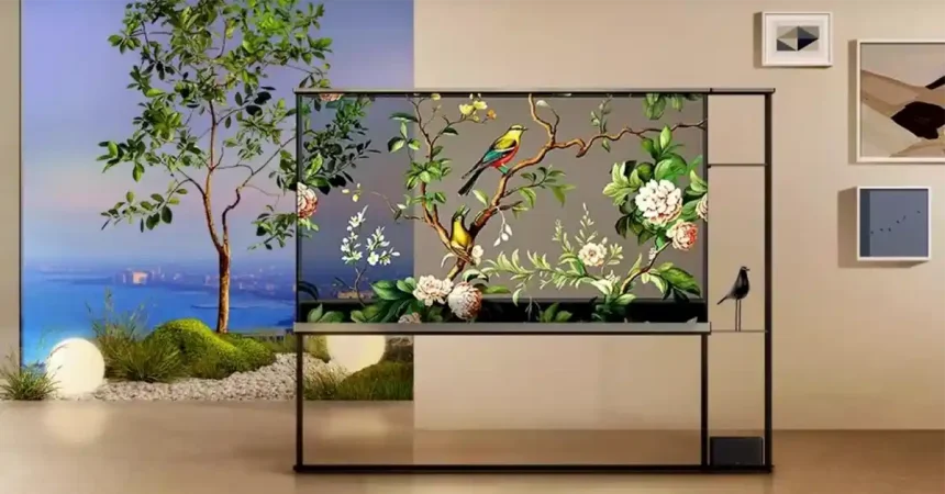 LG Transparent OLED Signature T TV in Transparent Mode