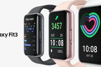 The official promotional image of Samsung Galaxy Fit 2 fitness tracker with Fall Detection and Emergency SOS