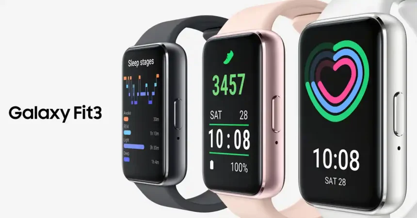 The official promotional image of Samsung Galaxy Fit 2 fitness tracker with Fall Detection and Emergency SOS