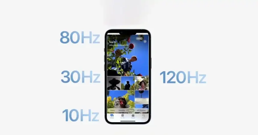 A conceptual image of iPhone 17 and 17 Plus with rumored BOE LTPO AMOLED panel with variable 120Hz ProMotion Technology
